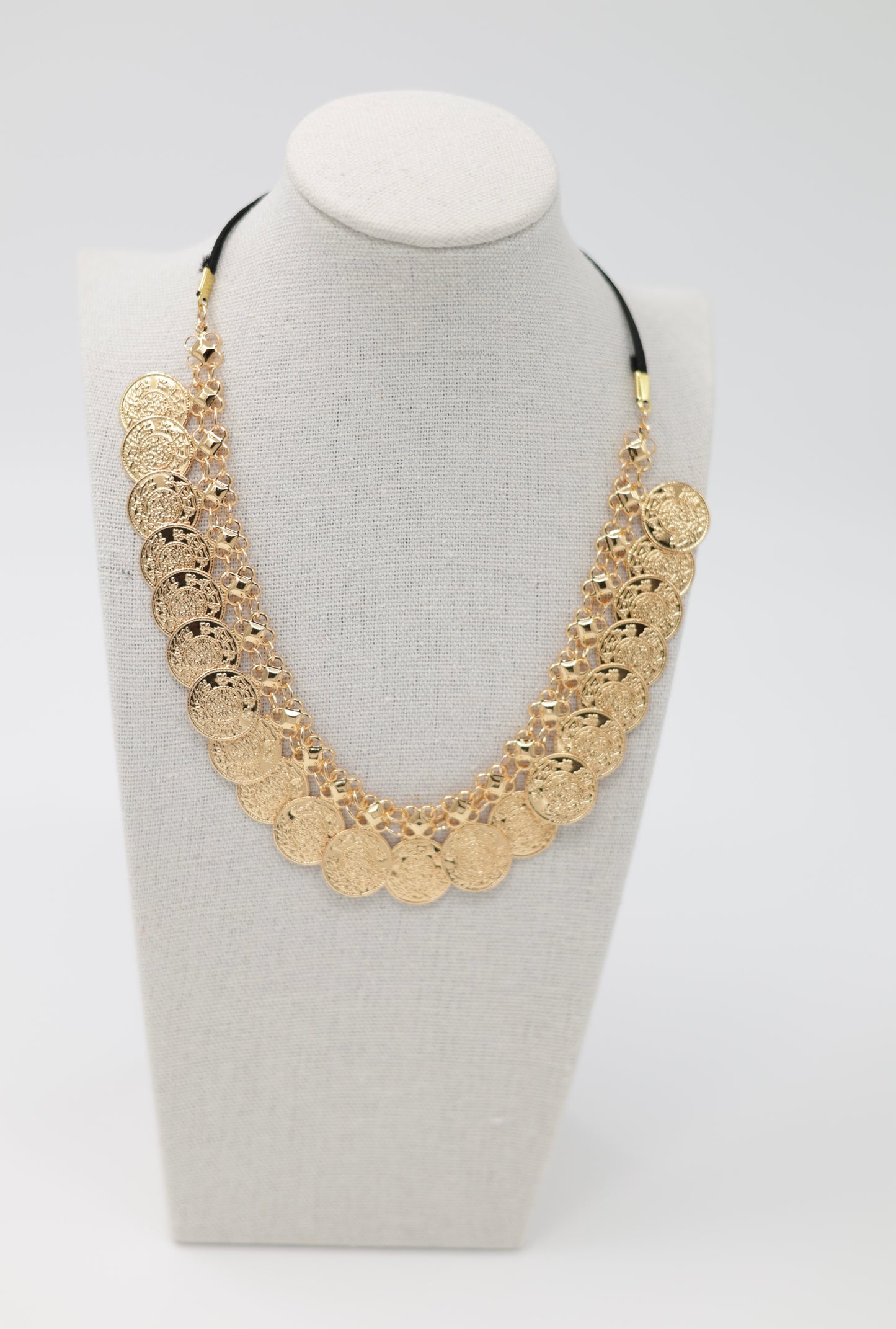 Headband and Necklace Golden