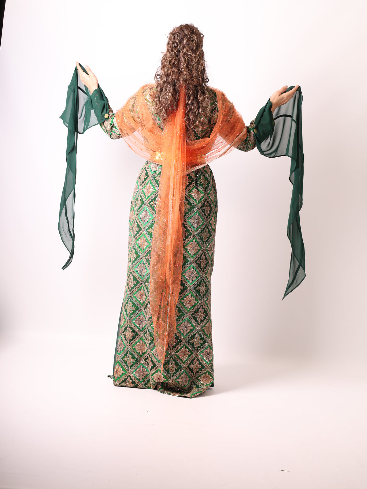 Monire Dark Green 4 items including Dasmal with Orange Dasmal with Pearls