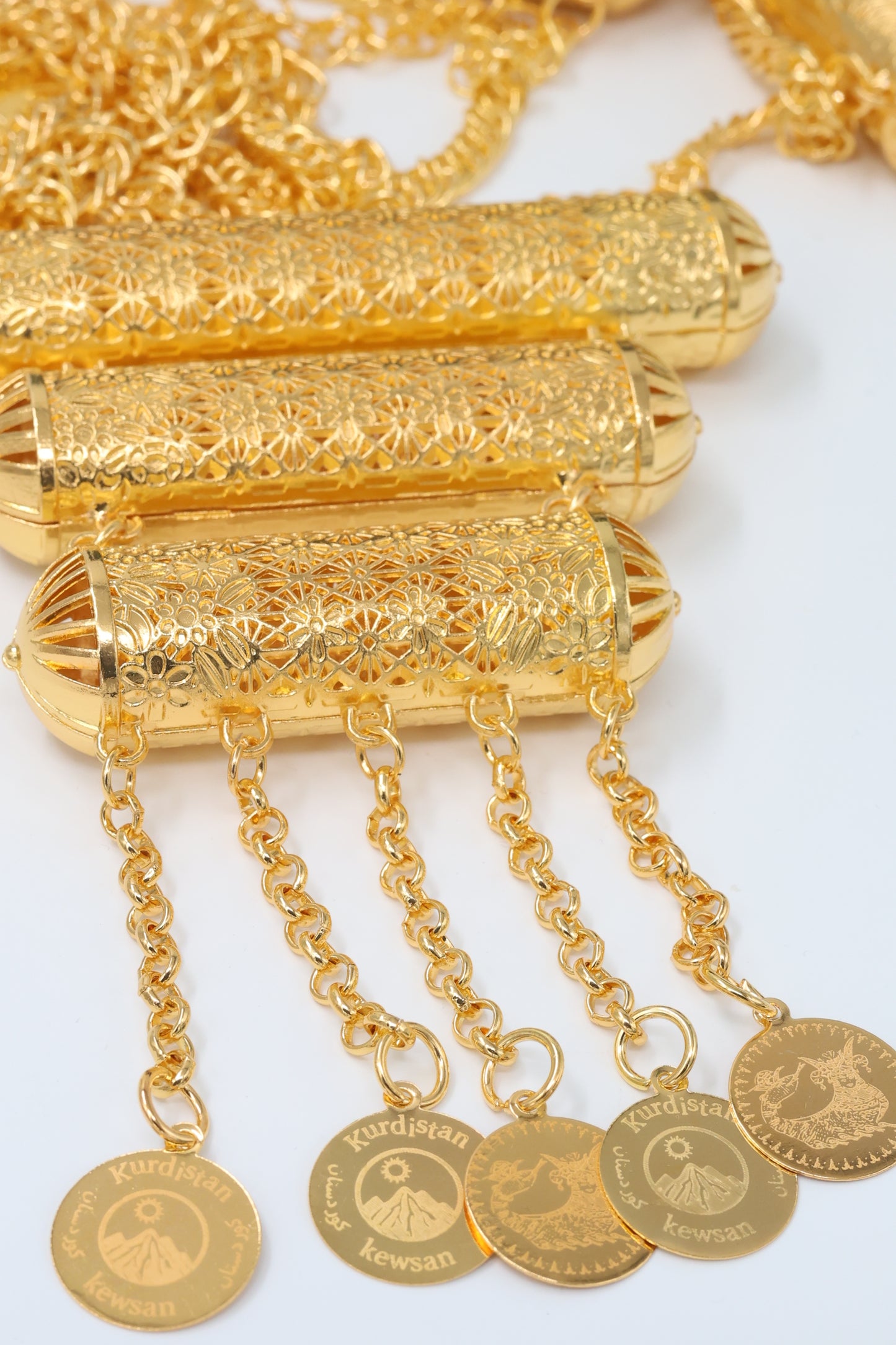 Kurdish Coin Shawl Chain – “Lola Zanjir” Silver and Golden