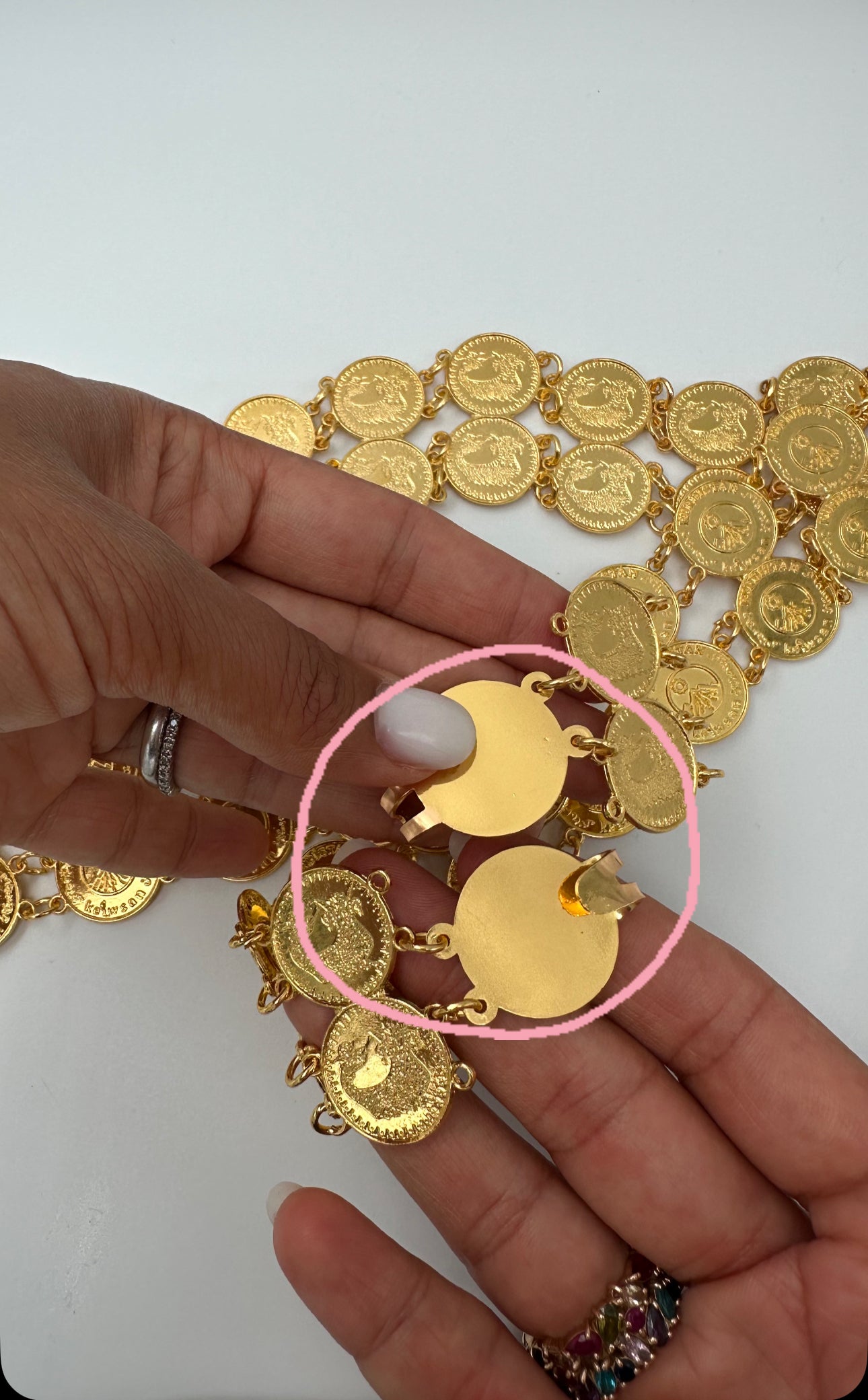 Shamaran Belt – Double Row Golden Kurdish Belt 80 Cm