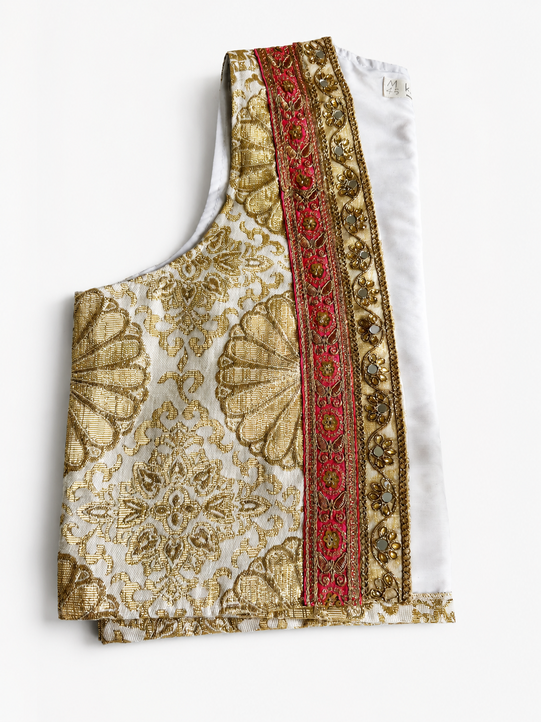 Beige Gold with Borders and mirror work