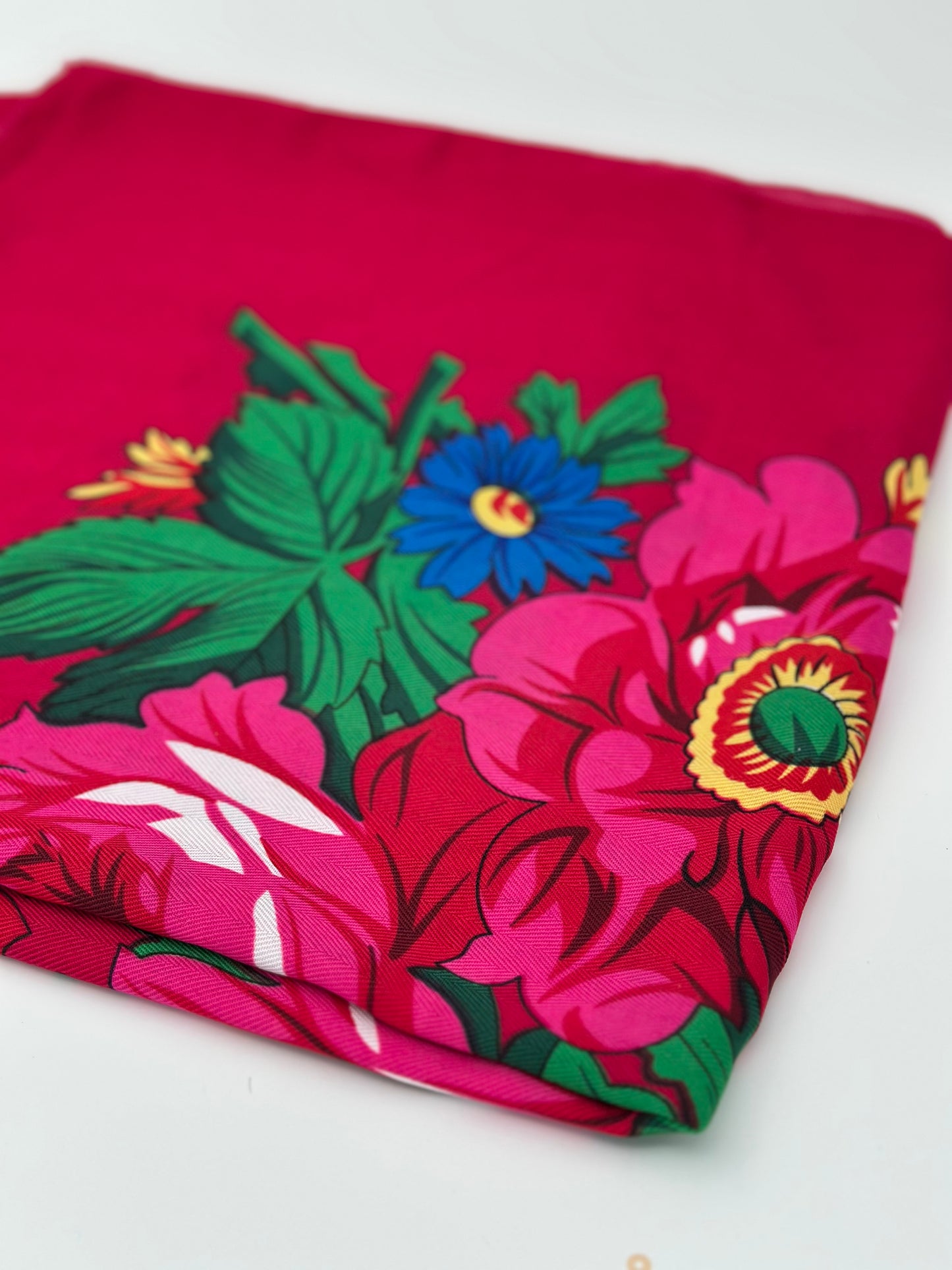 Magenta Royal Blue Pashm Wollfeeling 140*140 cm