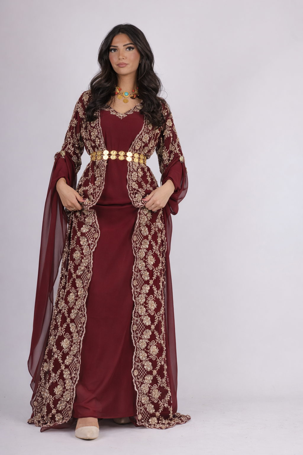 Awaz Dress – Burgundy 3 items