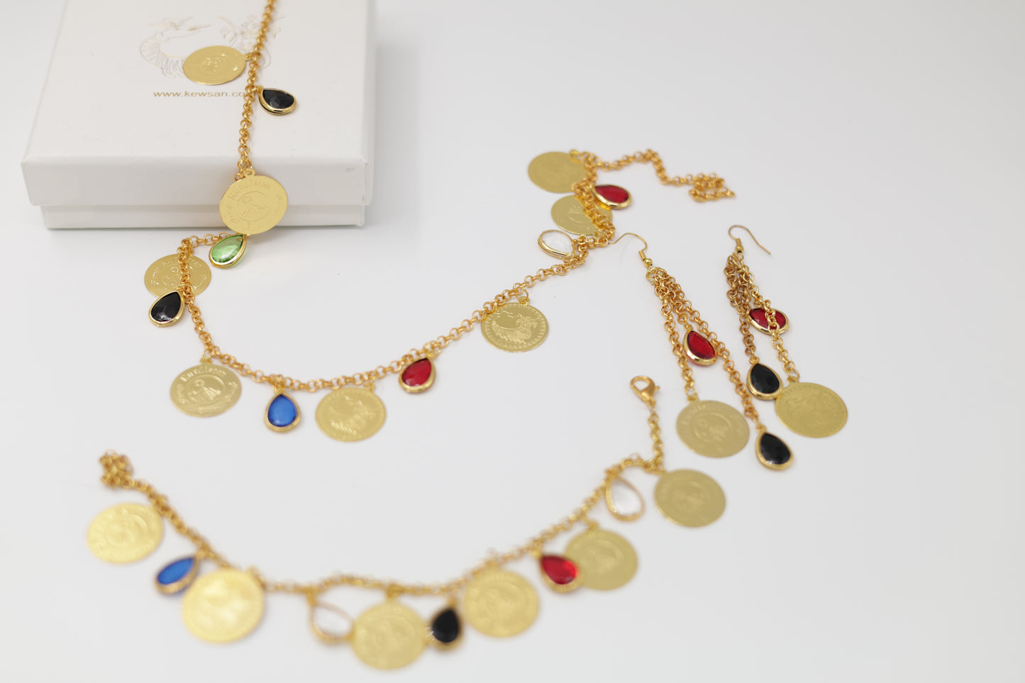 Shamaran Kurdish Coin Accessory Set – Necklace, Arm Band & Earrings