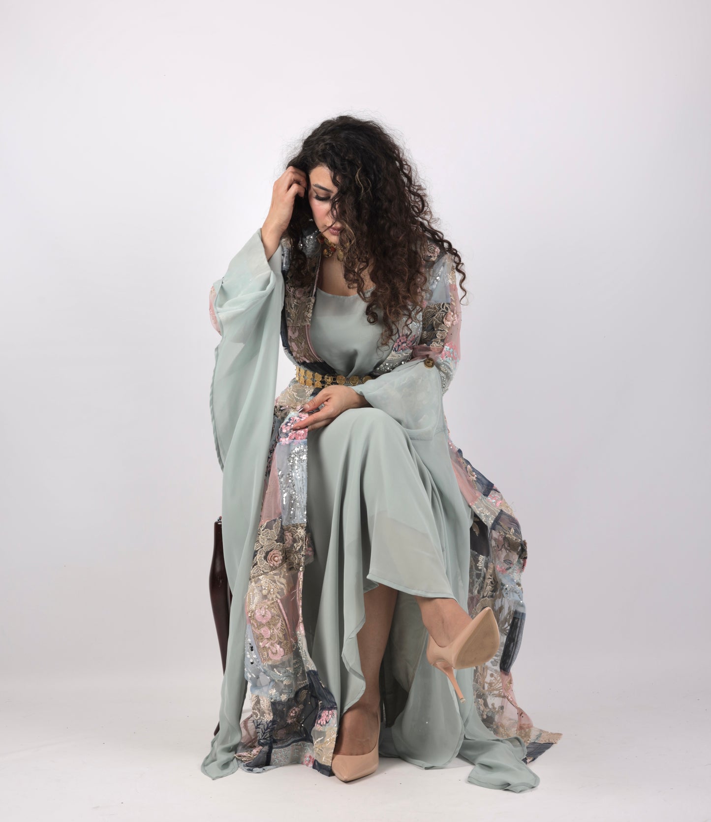 Azhin– Exclusive Kurdish Eco Set Handcrafted • Sustainable • Meaningful 3 items and includes Belt and Arm pins as gift