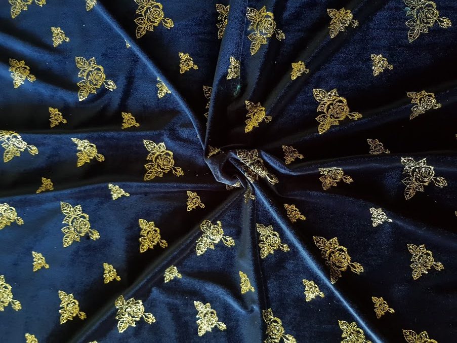 Velvet spandex with rose metallic