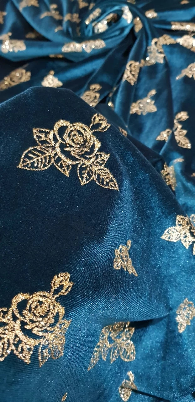 Petroleum green Velvet Stretch Green blue velvet(meter)Kewsan textile and more Kurdish women, Kurdish clothes, Kurdische kleider