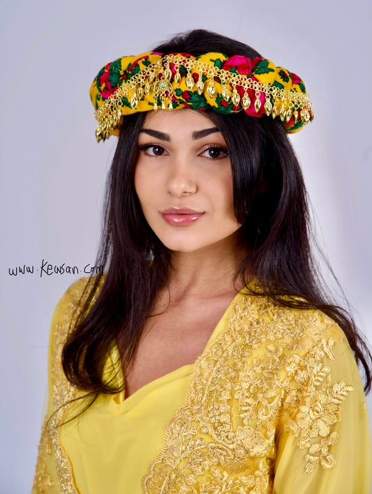 Kofi - Traditional Kurdish Head Accessory Yellow