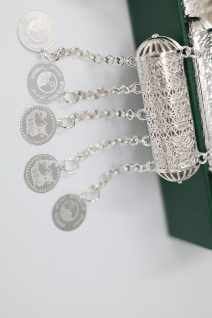 Kurdish Coin Silver -Plated Shawl Chain – “Lola Zanjir” Bridal Necklace