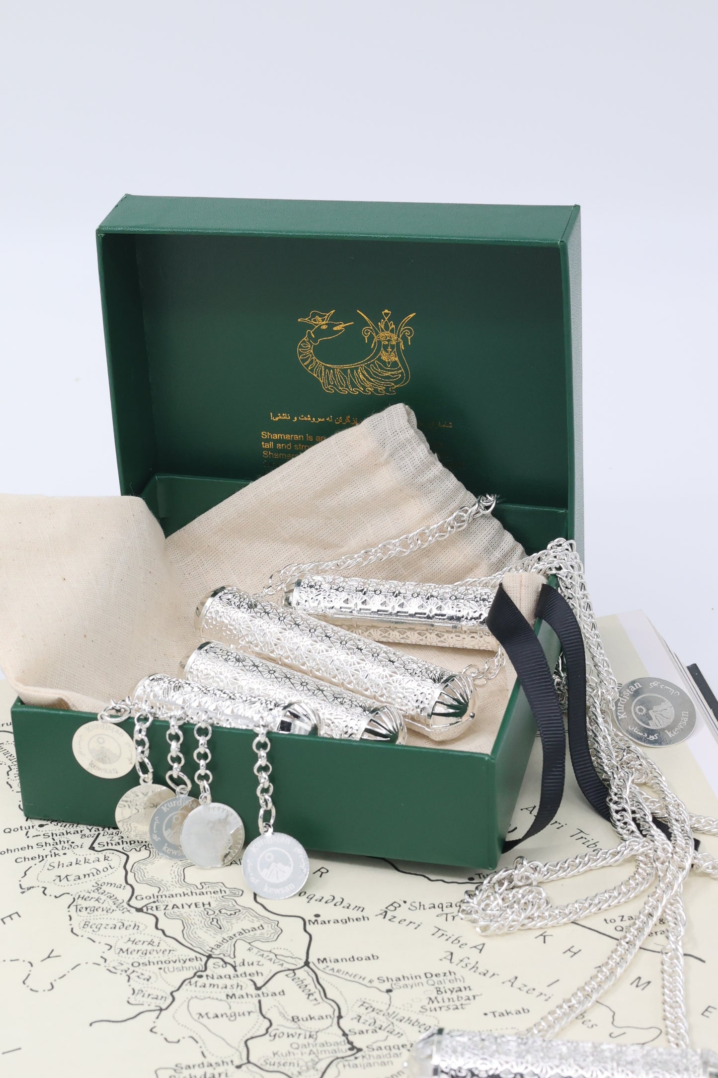 Kurdish Coin Silver -Plated Shawl Chain – “Lola Zanjir” Bridal Necklace