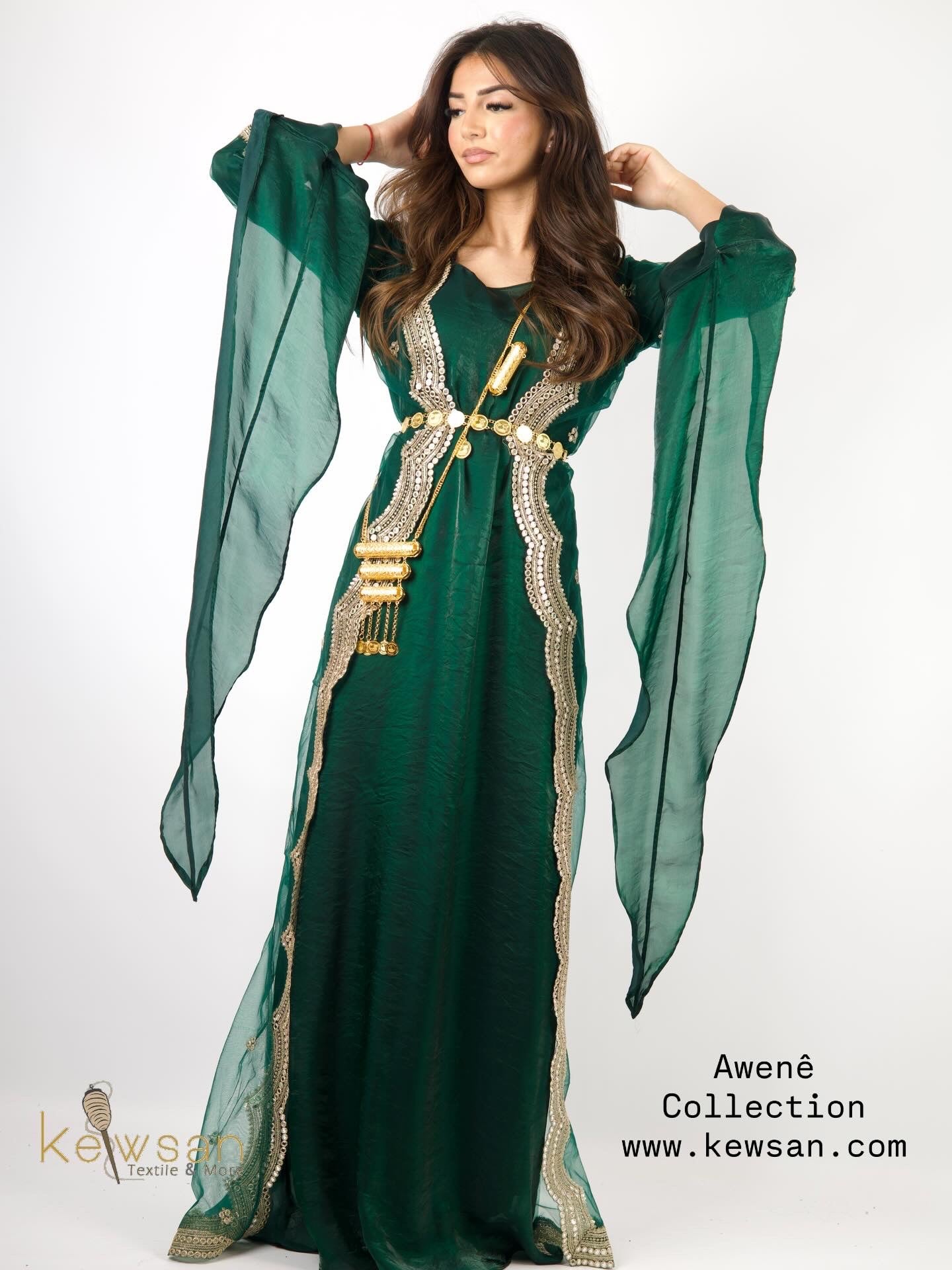 Awêne Kurdish Dress Dark Green