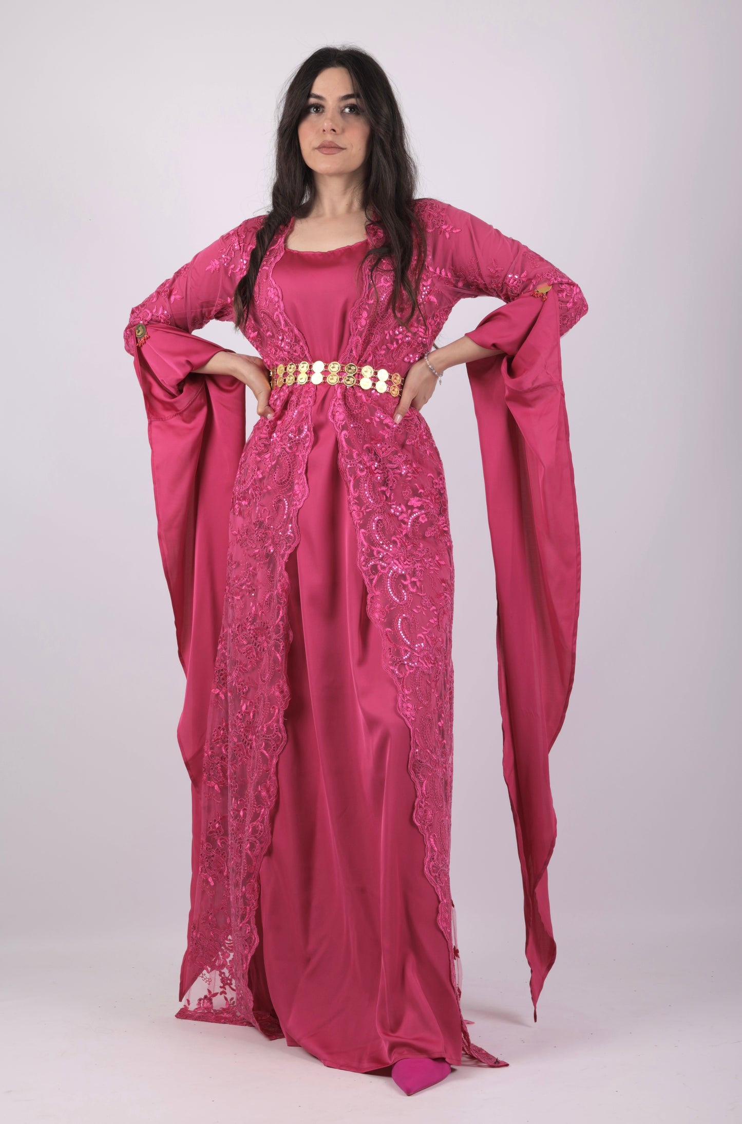 💕Sakar – 2-Piece Kurdish Dress Hot pink | Modern, Soft & Graceful