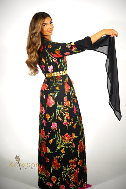 Delnia Kurdish Dress Hand Printed 3 items