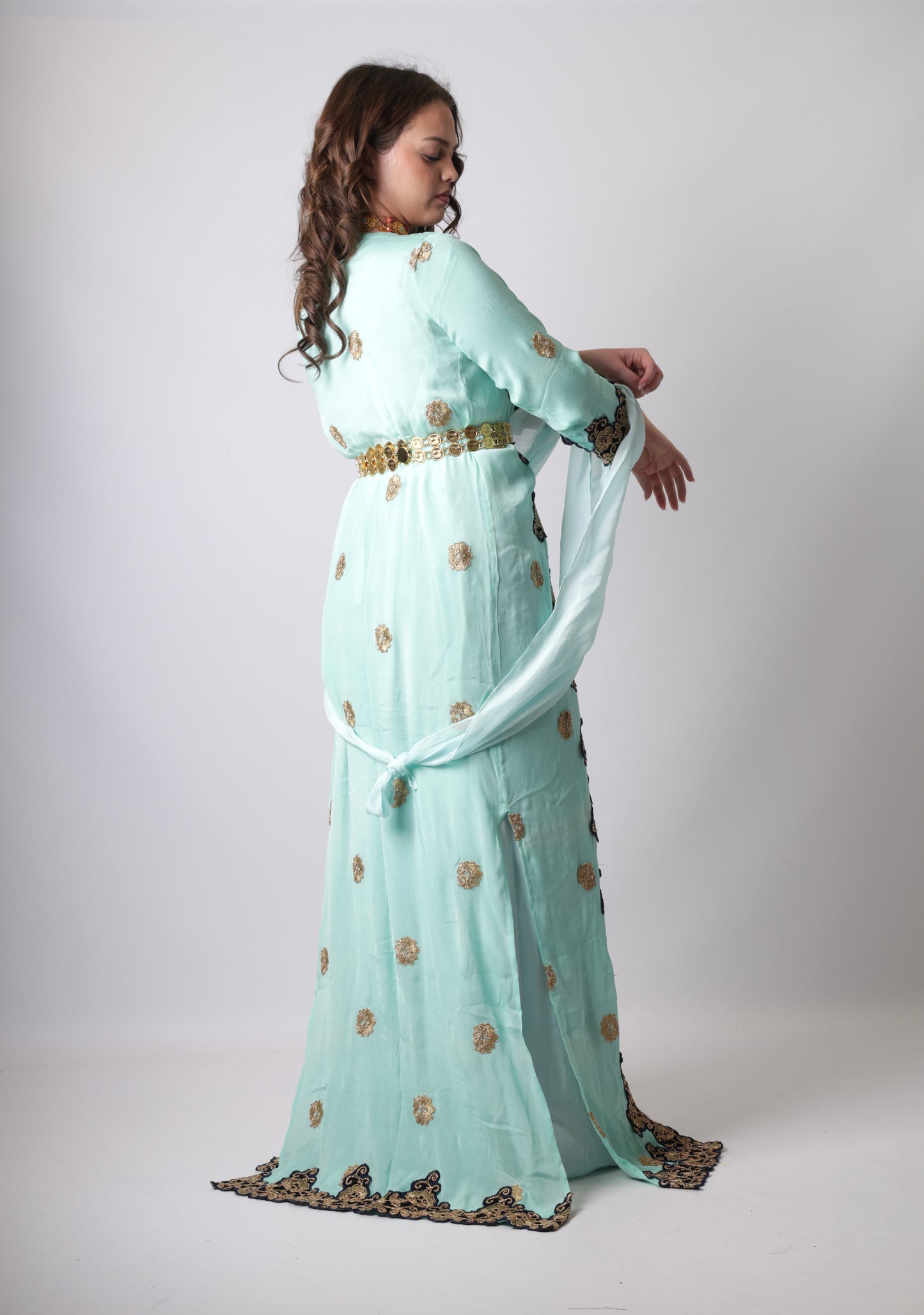 Azadi Kurdish Dress Turquoise Blue