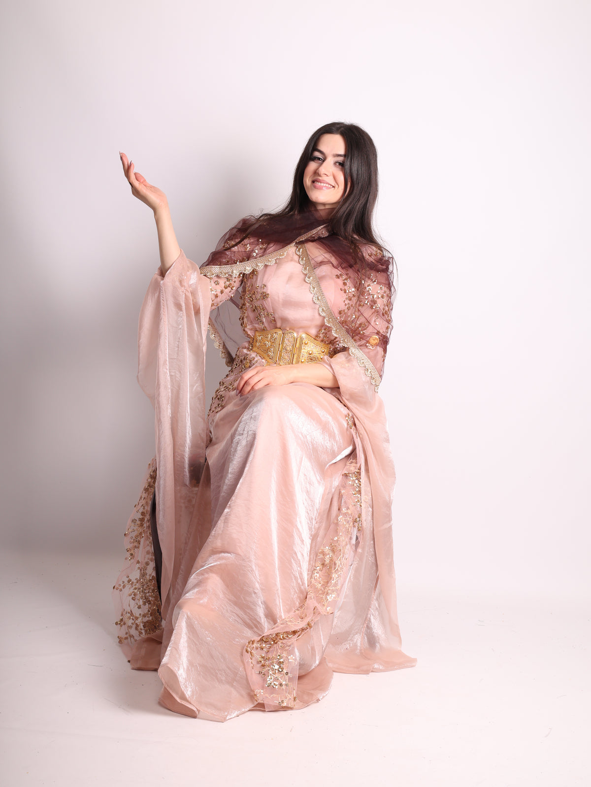 Shkofa– Rose Gold -Kurdish Dress 4  Brown