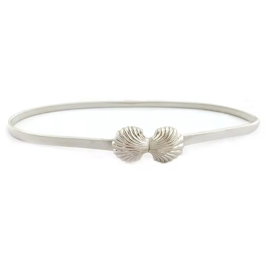 Silver Shell Elastic Metal Belt