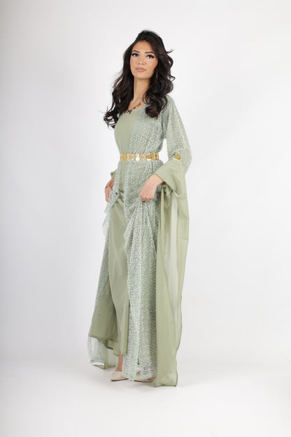 Merwari Kurdish Dress magic Green