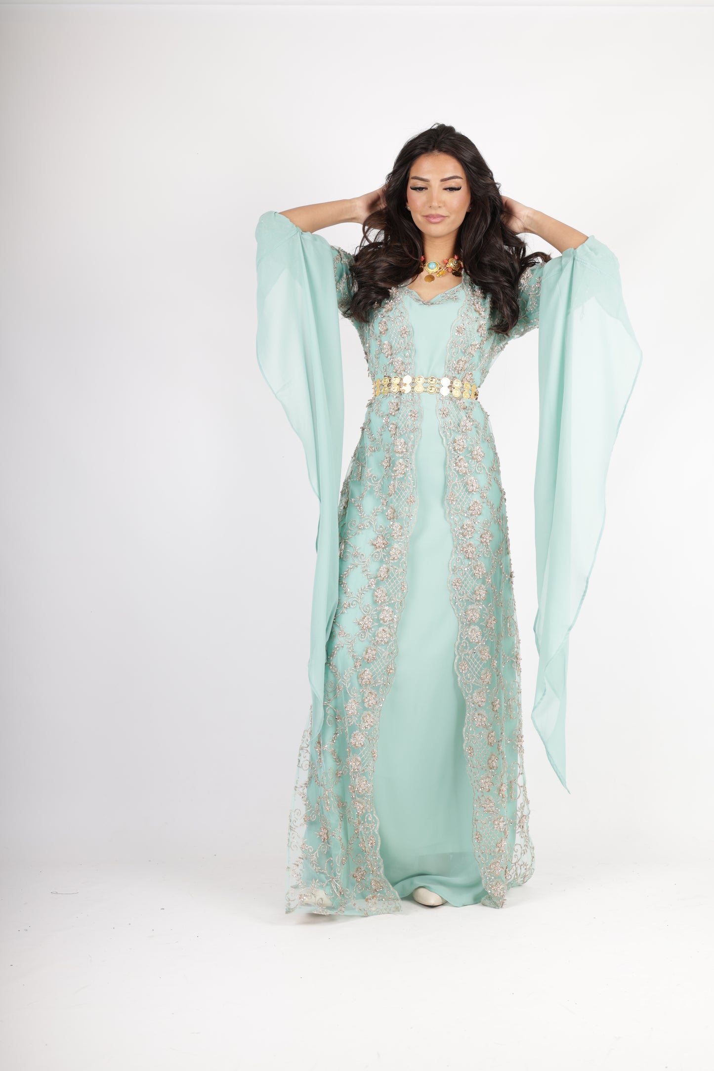 Awaz Kurdish Dress light turquoise 3 items