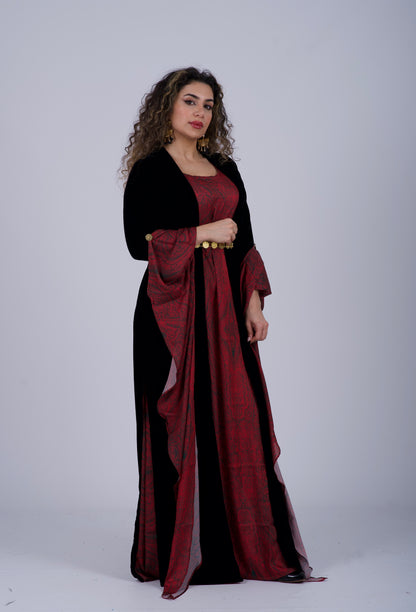 Red Silk Satin Kurdish Dress ( only Kiras)