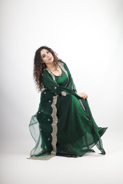 Awêne Kurdish Dress Dark Green