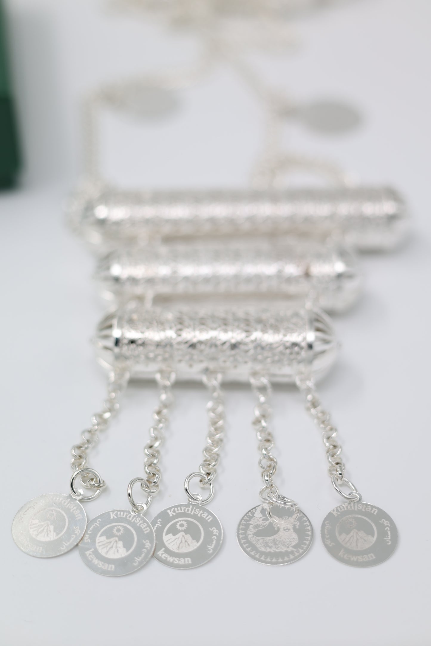 Kurdish Coin Silver -Plated Shawl Chain – “Lola Zanjir” Bridal Necklace