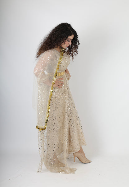 Dark Green Kurdish Kawa Dress Set – Badini Style with Kras, Kolwane & Underdress 4 items