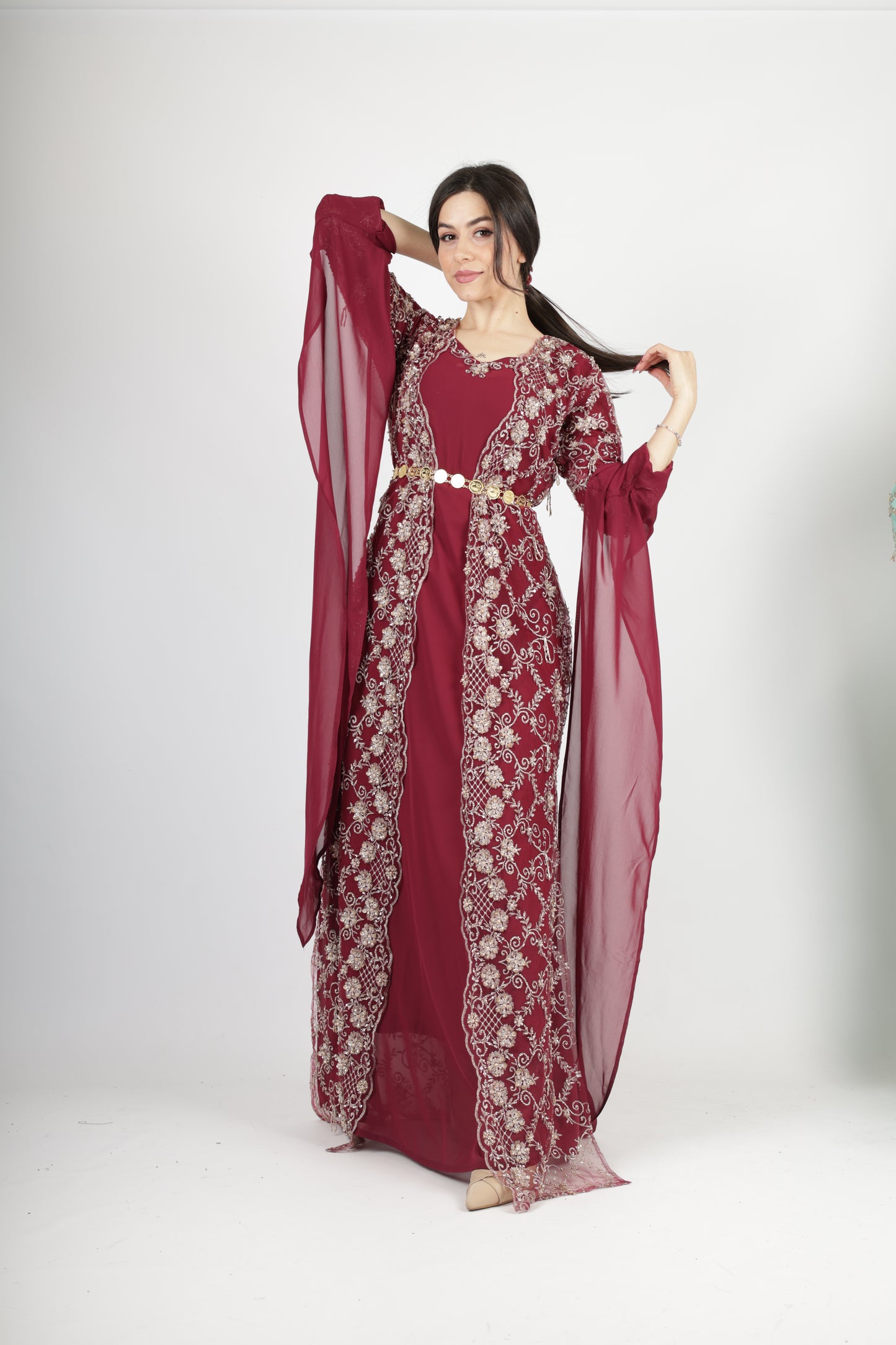 Awaz Dress – Burgundy 3 items