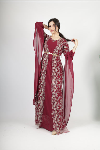 Awaz Dress – Burgundy 3 items