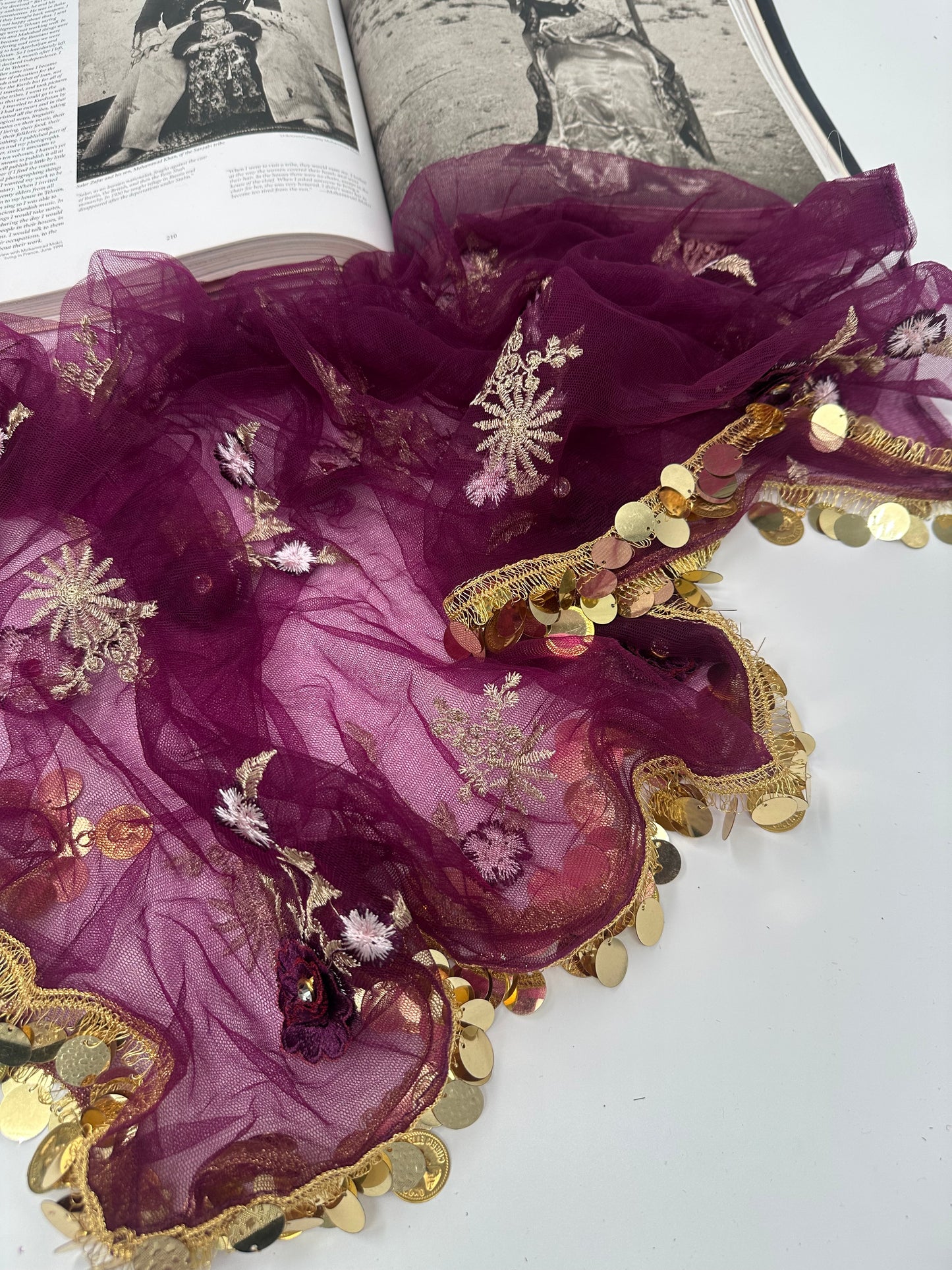 Xezal Collection – 4-Piece Kurdish Dress Set in aubergine