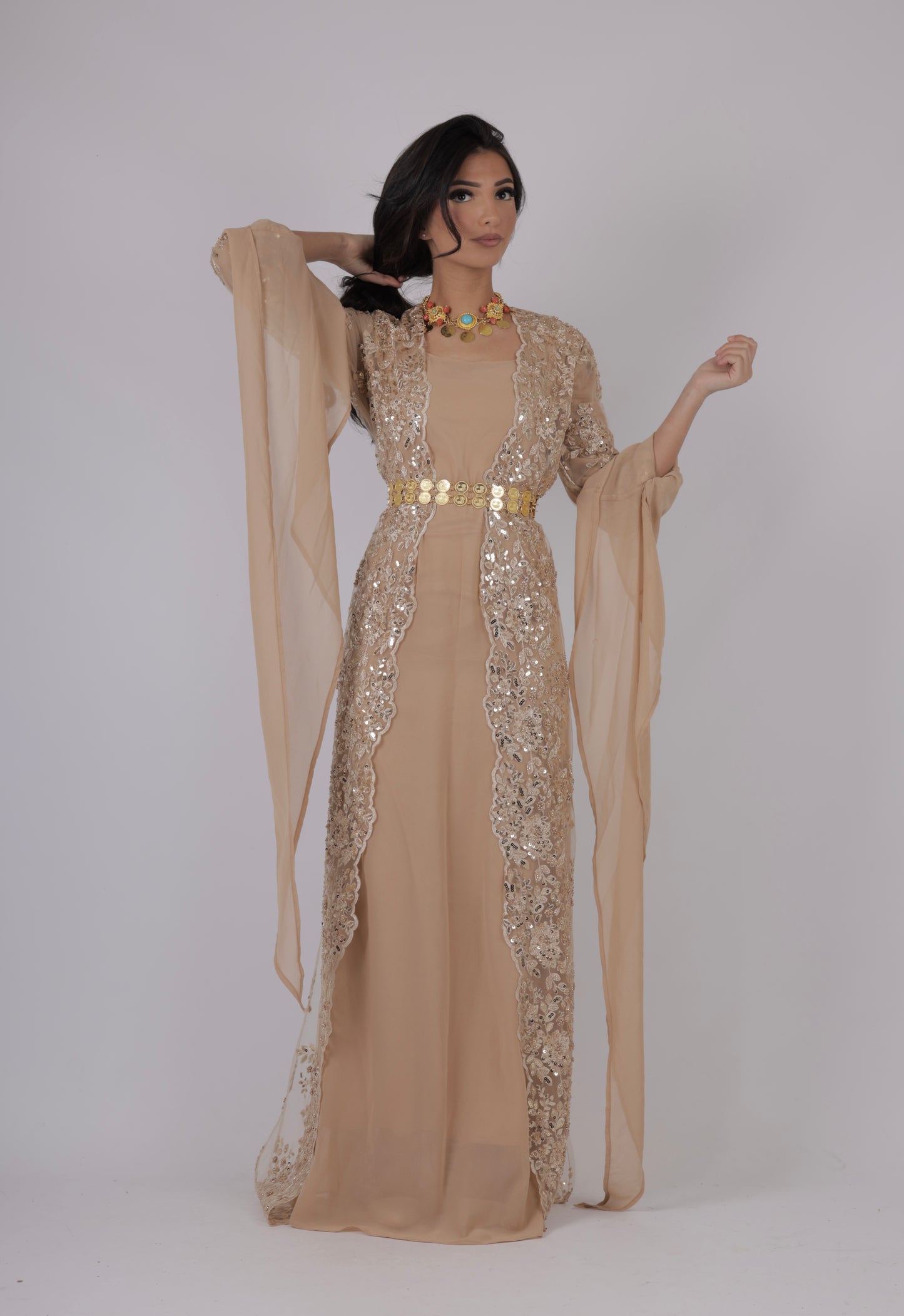 Dilber beige  - 3-Pieces including Kurdish Dress