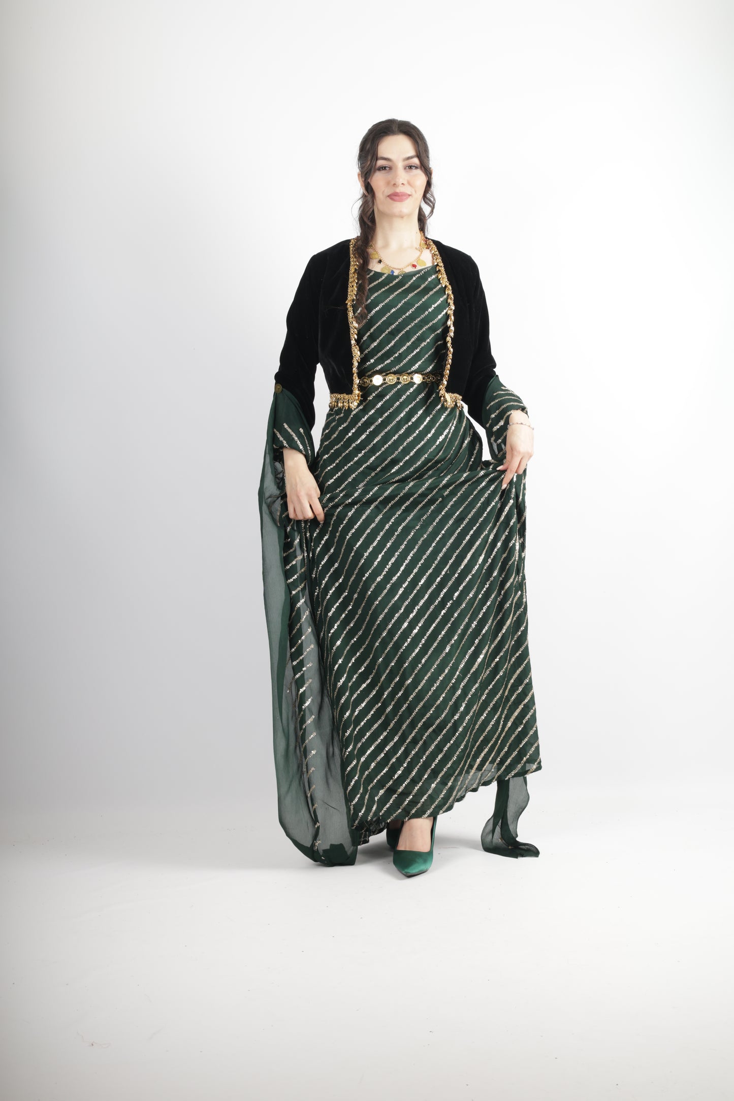 kresha Kurdish Dark Green set 3 items