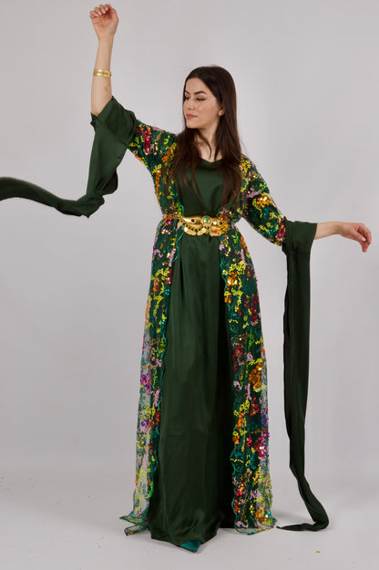 Gulan Dark GreenKewsan textile and more Kurdish women, Kurdish clothes, Kurdische kleider