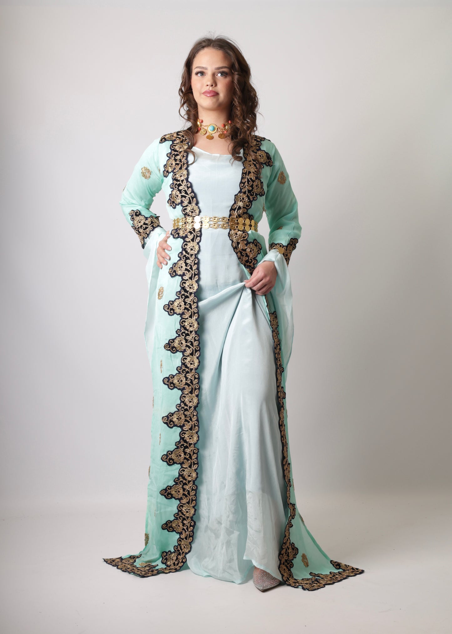 Azadi Kurdish Dress Turquoise Blue