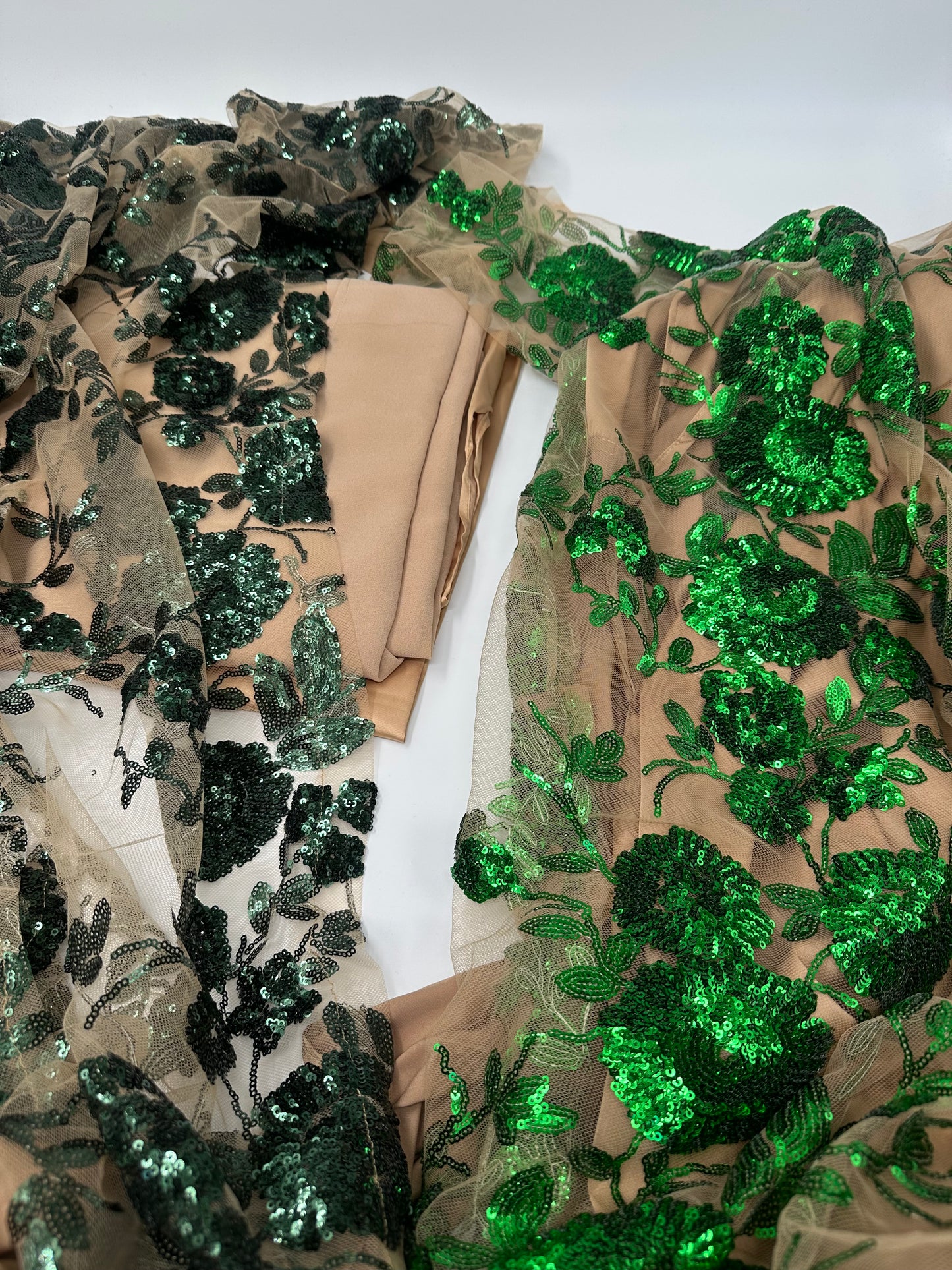 Dildar Collection Kurdish Dress Dark Green and Nude