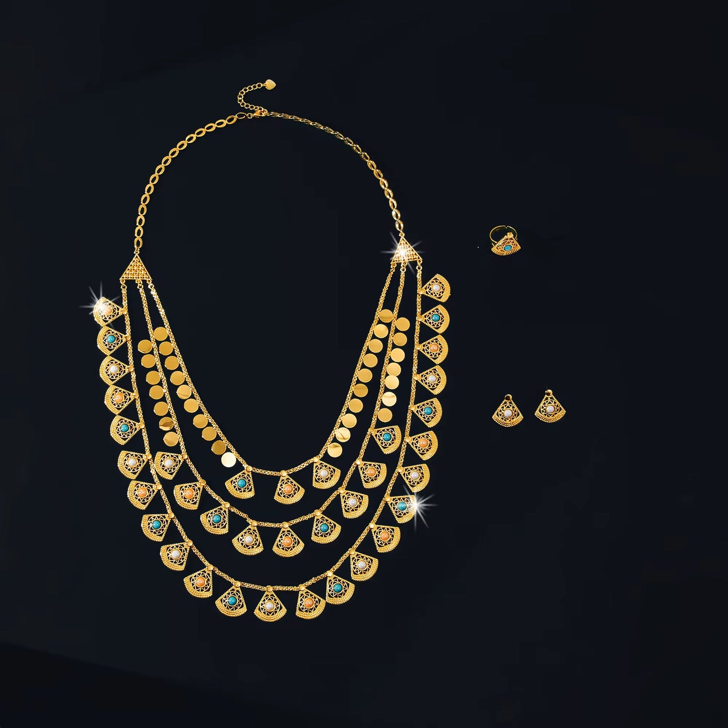 Kurdish Queen Jewelry Set – Gold Plated Ashiq Band