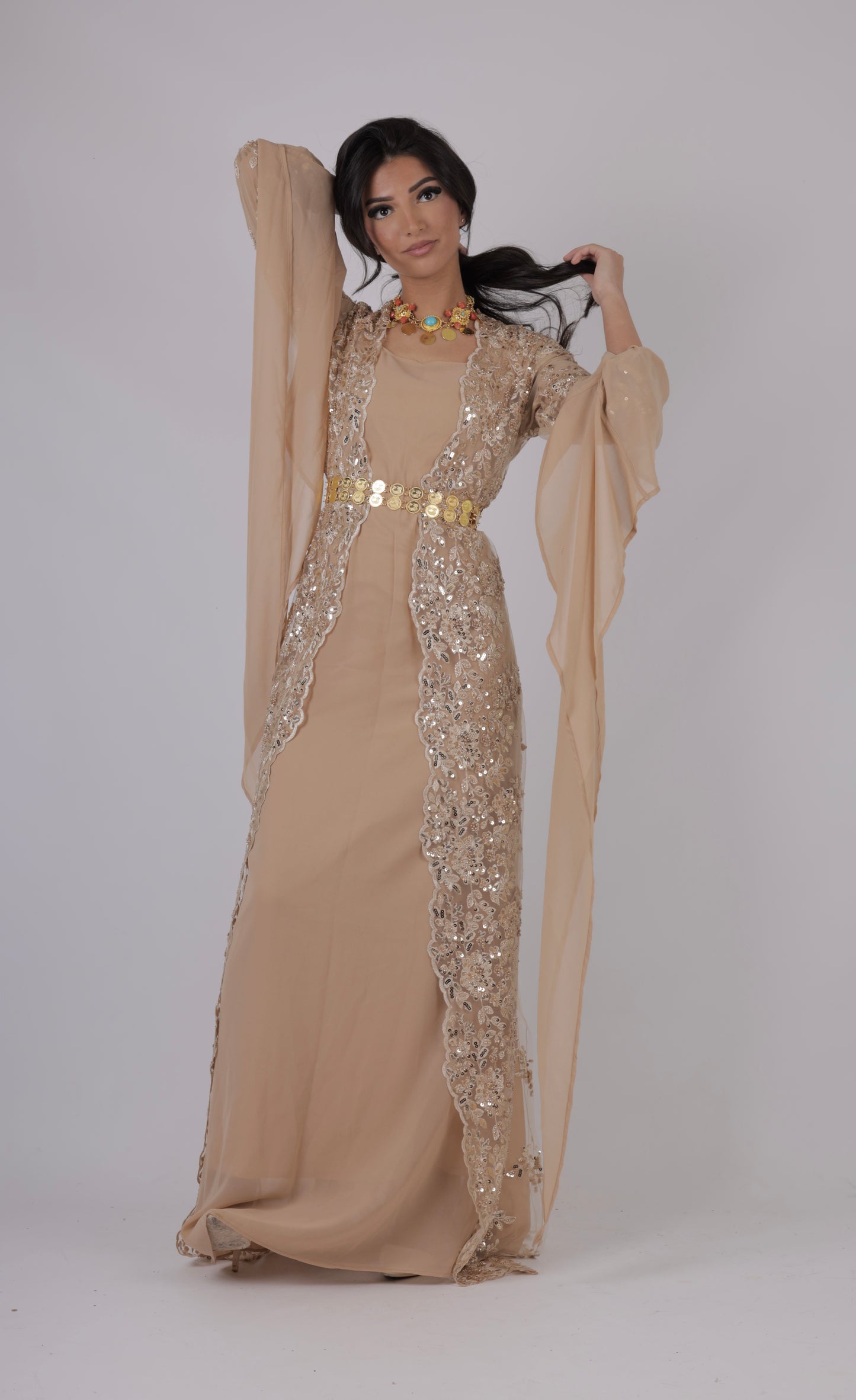 Dilber beige  - 3-Pieces including Kurdish Dress