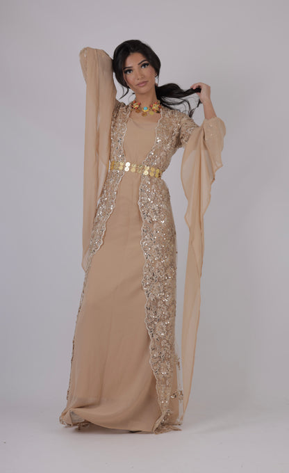 Dilber beige  - 3-Pieces including Kurdish Dress