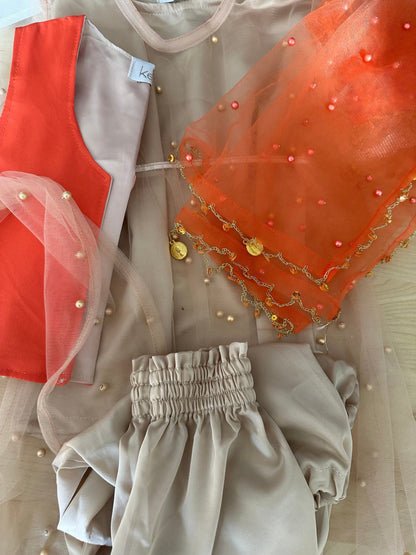 Sara Beige with Orange 5 items including