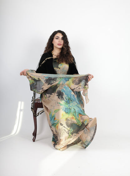 Awrang Kurdish Dress complete with Velvet Salte