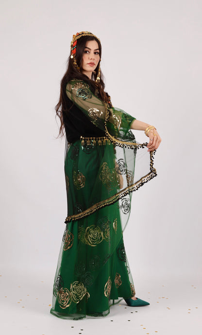 Nishtman Green Kiras + underKewsan textile and more Kurdish women, Kurdish clothes, Kurdische kleider