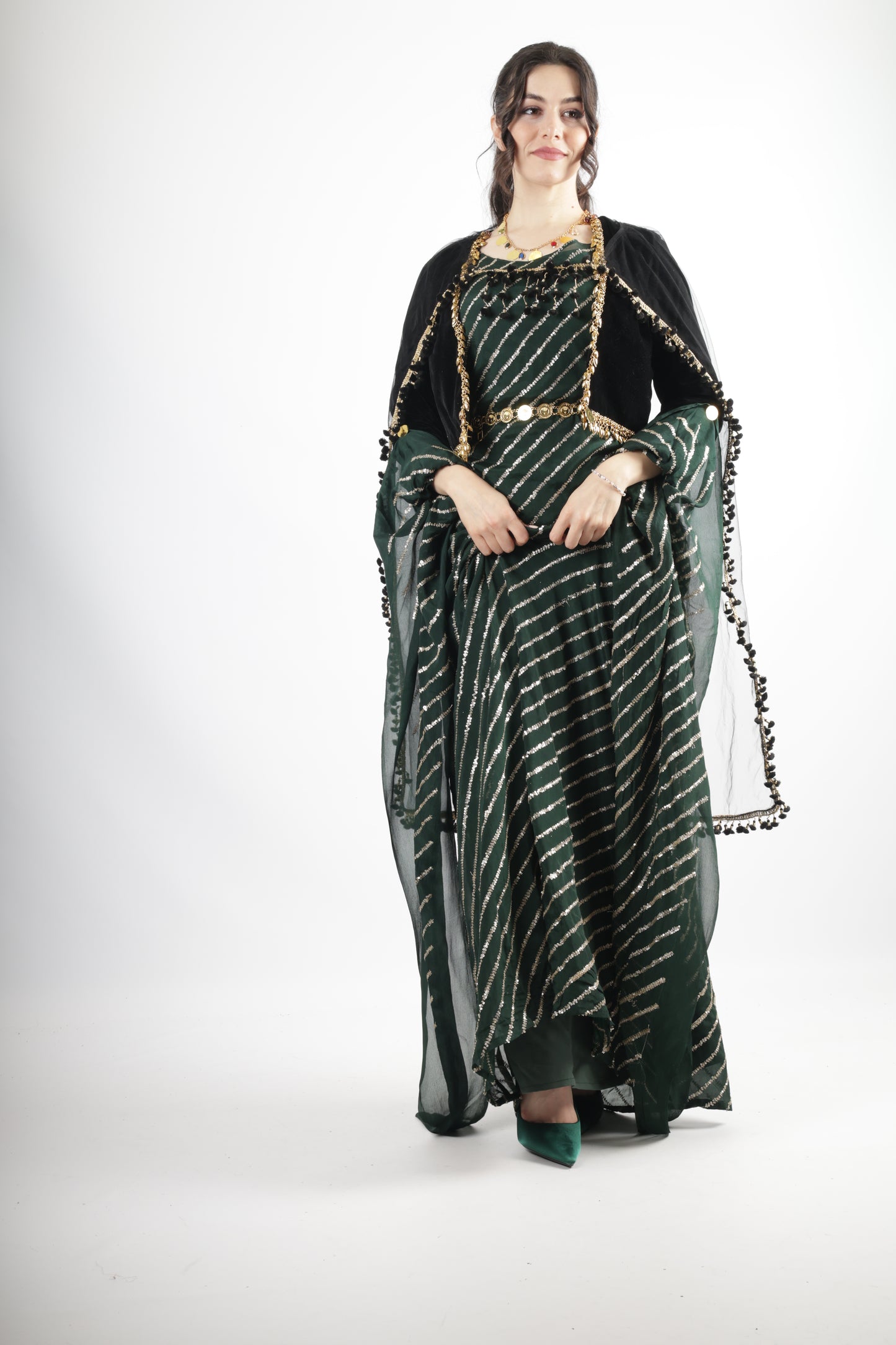 kresha Kurdish Dark Green set 3 items