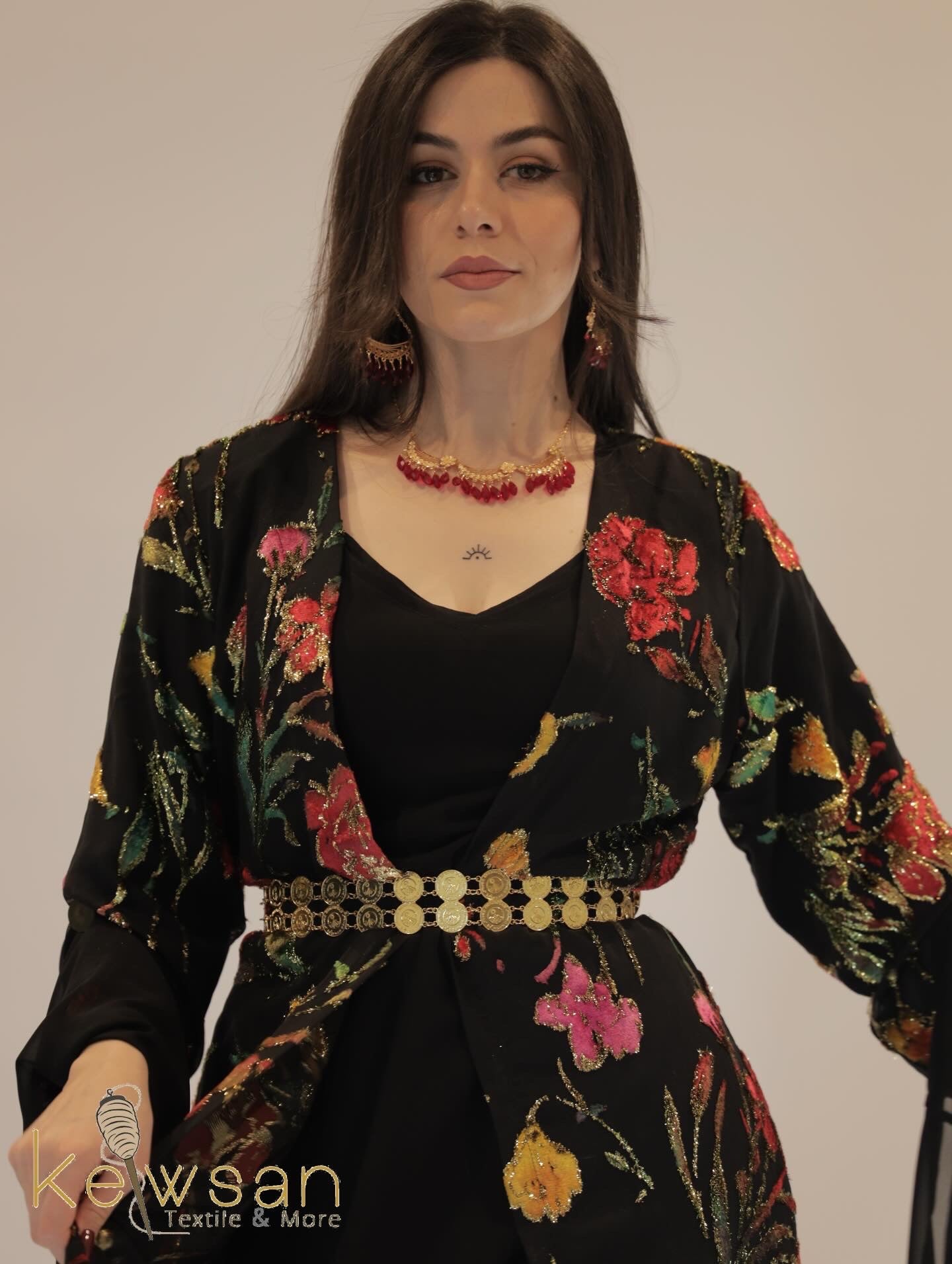 Delnia Kurdish Dress Hand Printed 3 items