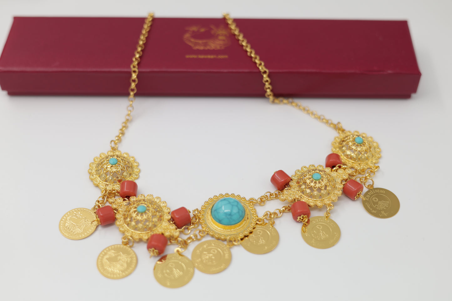 Kurdish Classic Necklace with Shamaran and Kurdistan Logo