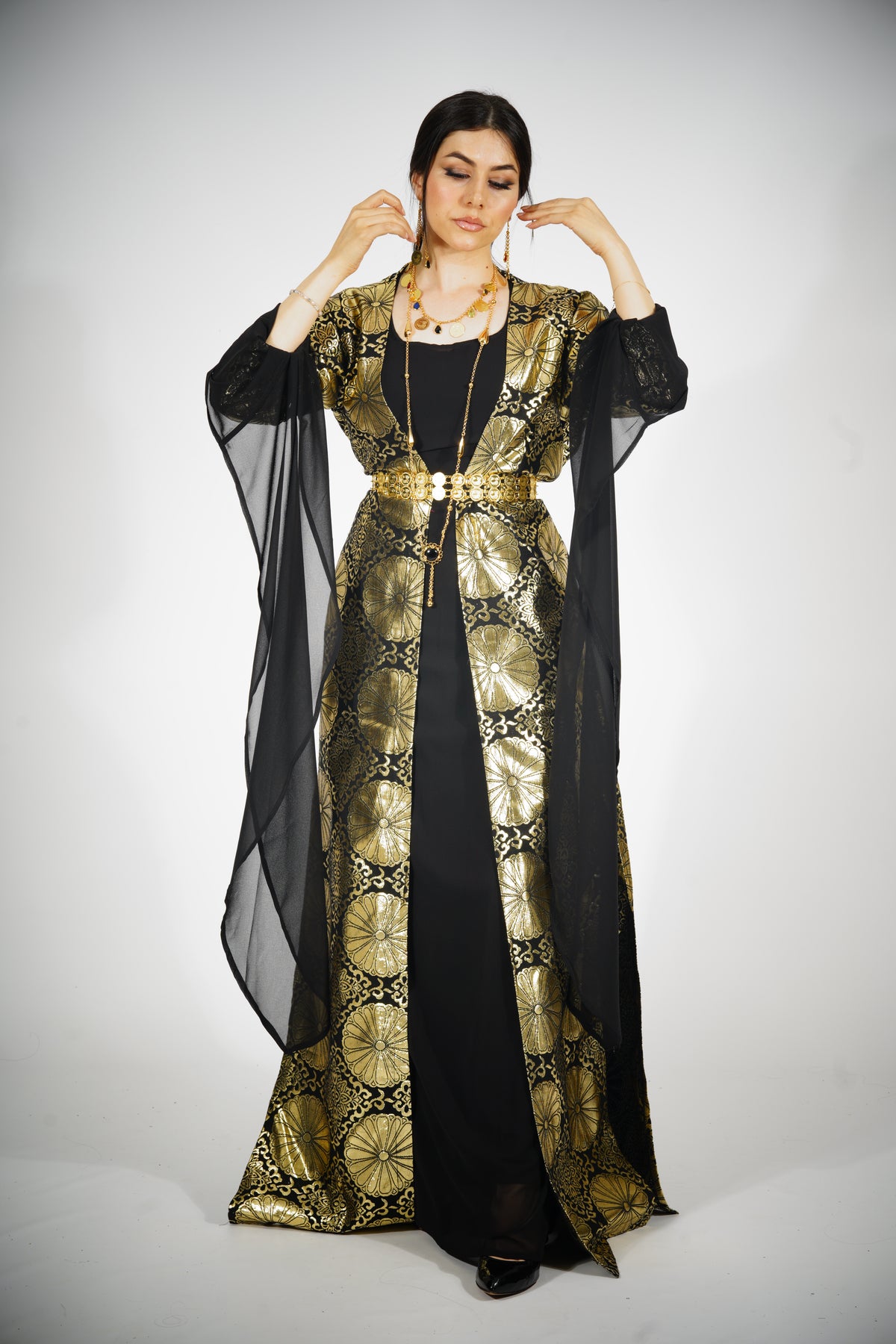 Zerin Collection – Black & Gold Kurdish Dress Set | Kewsan – Kurdish ...