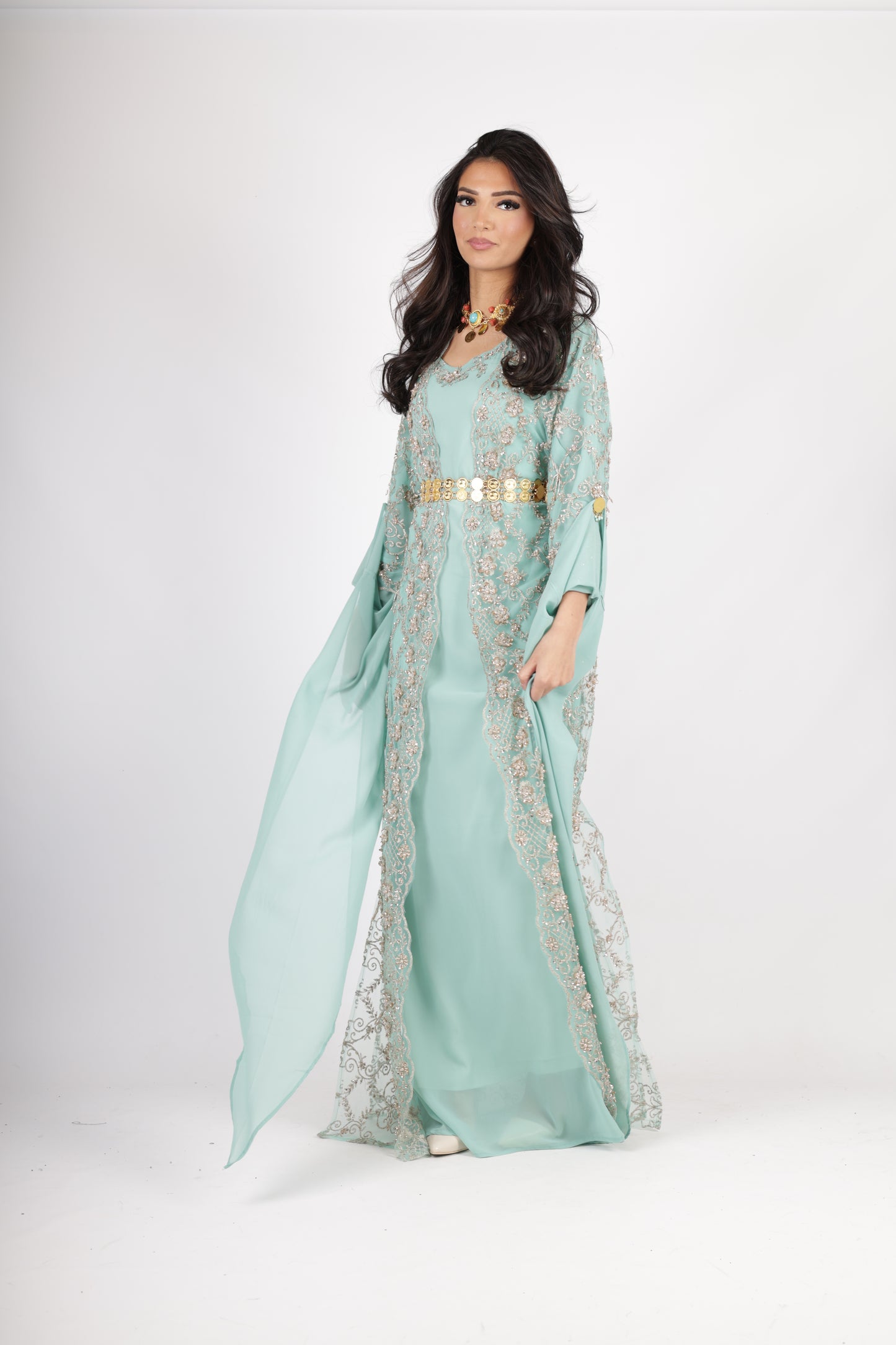 Awaz Kurdish Dress light turquoise 3 items