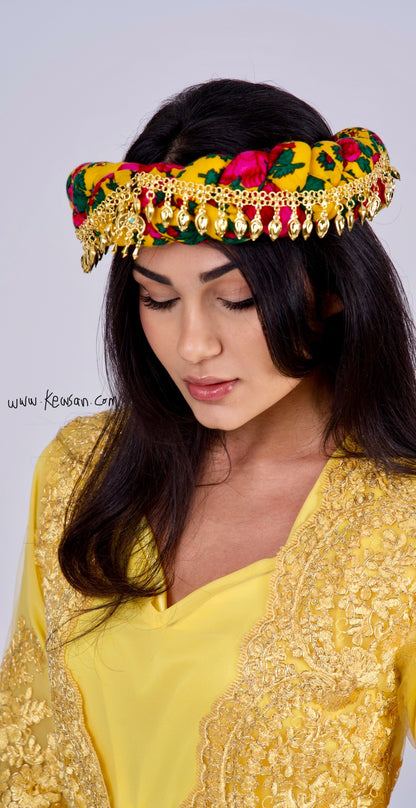 Kofi - Traditional Kurdish Head Accessory Yellow