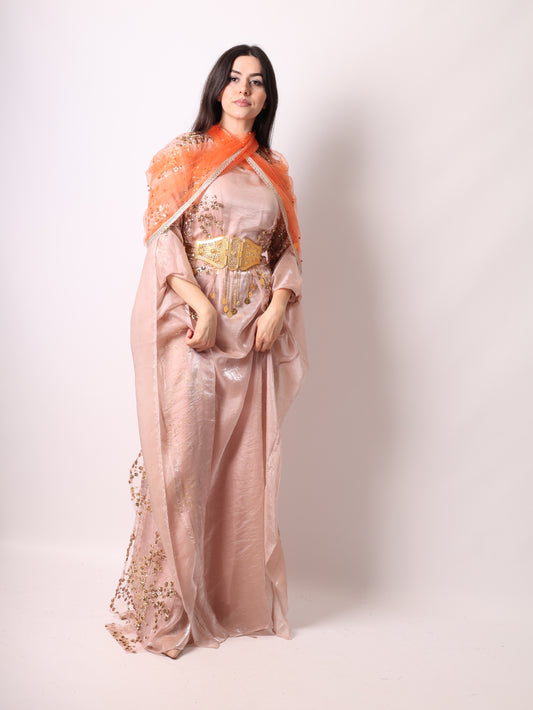 Shkofa– Rose Gold -Kurdish Dress 4  Orange Dasmal