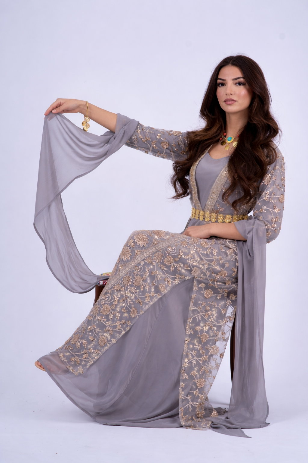 Chia collection LilacGrey Kurdish Dress4 items