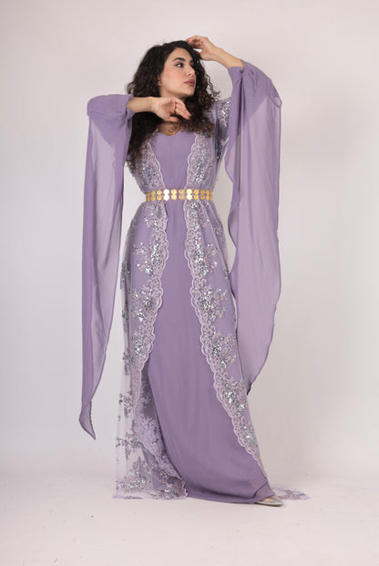 Dilber LavenderPurple – 3-Piece Kurdish Dress