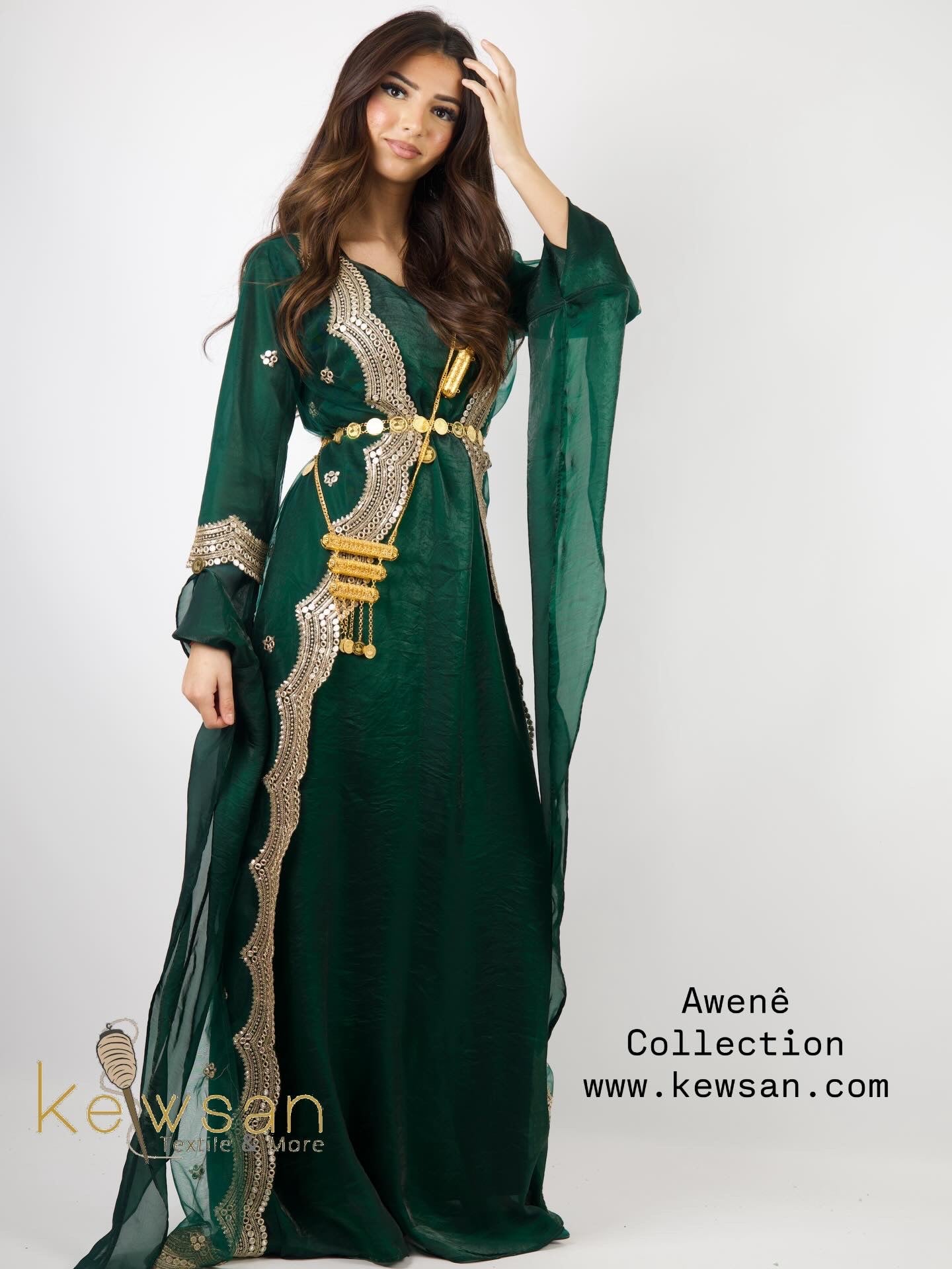 Awêne Kurdish Dress Dark Green
